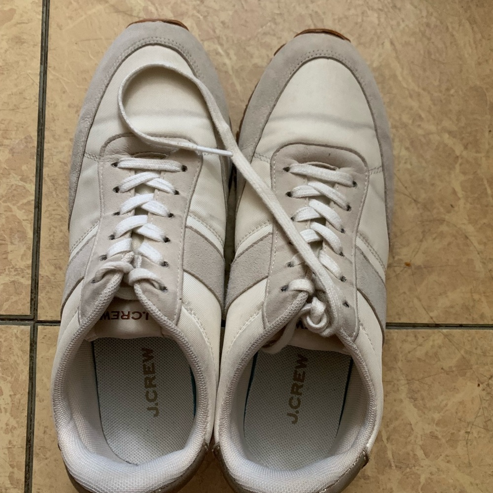 J. Crew woman Cream and Gray Sneakers
